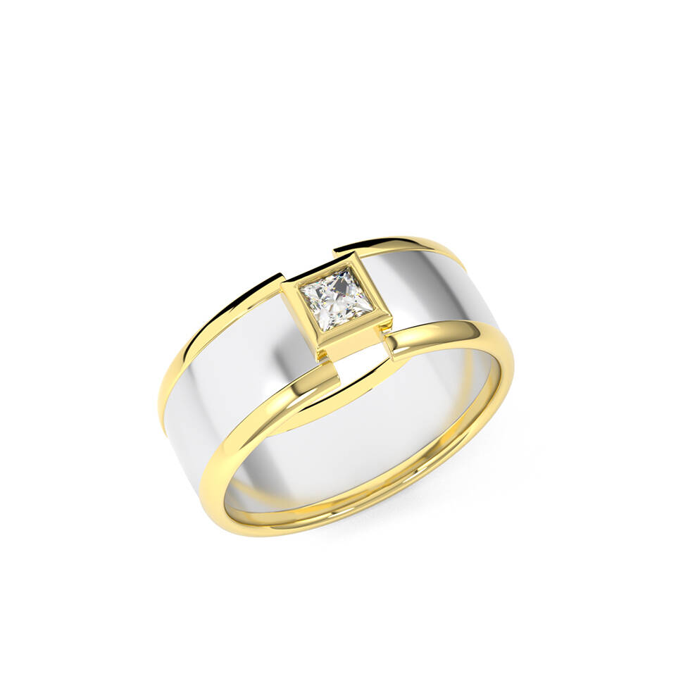 WG 008 2 tone princess ring 2