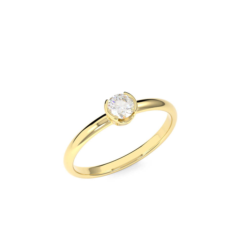 WG 021 Solitaire half bezel ring 2