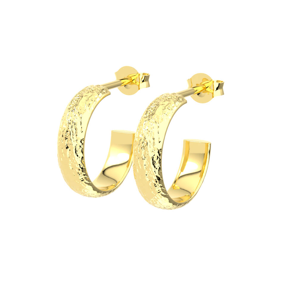 WG 038 Thick textured open hoop earrings 1