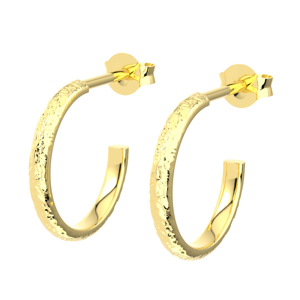 WG 039 1 Thin textured open hoop earrings 1