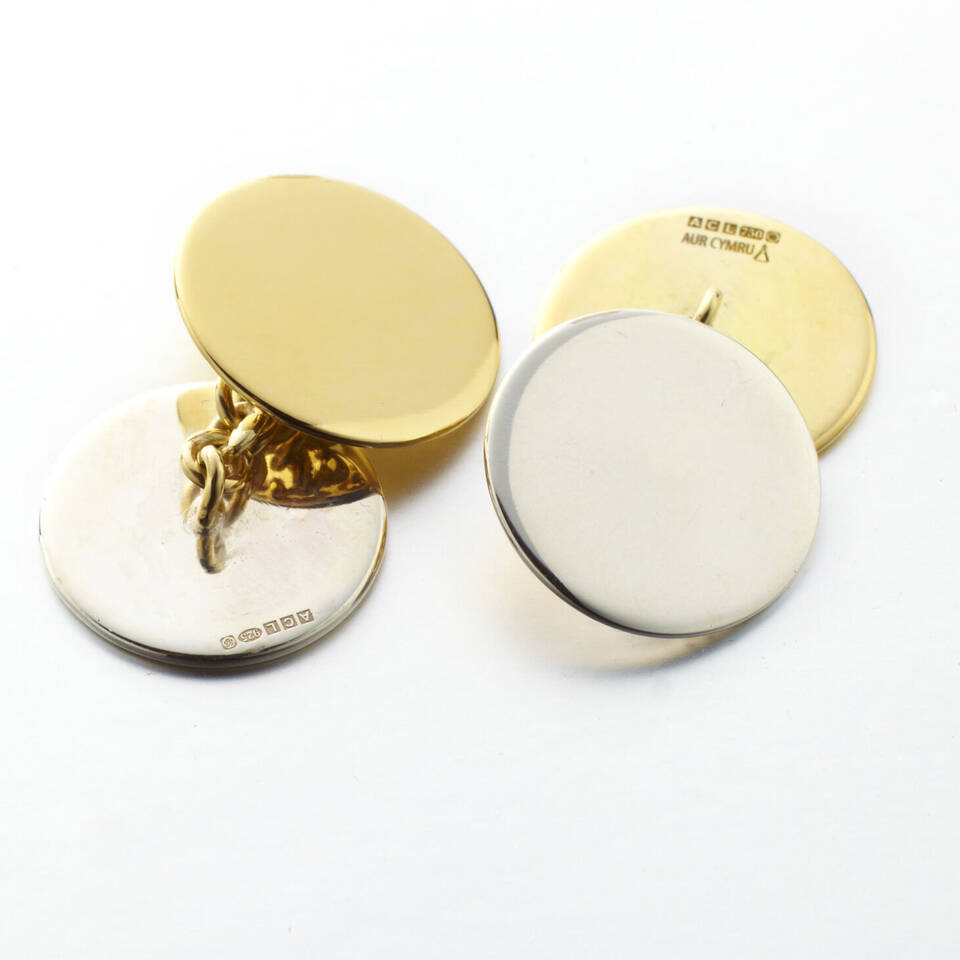 WG Gold and silver cufflinks pair