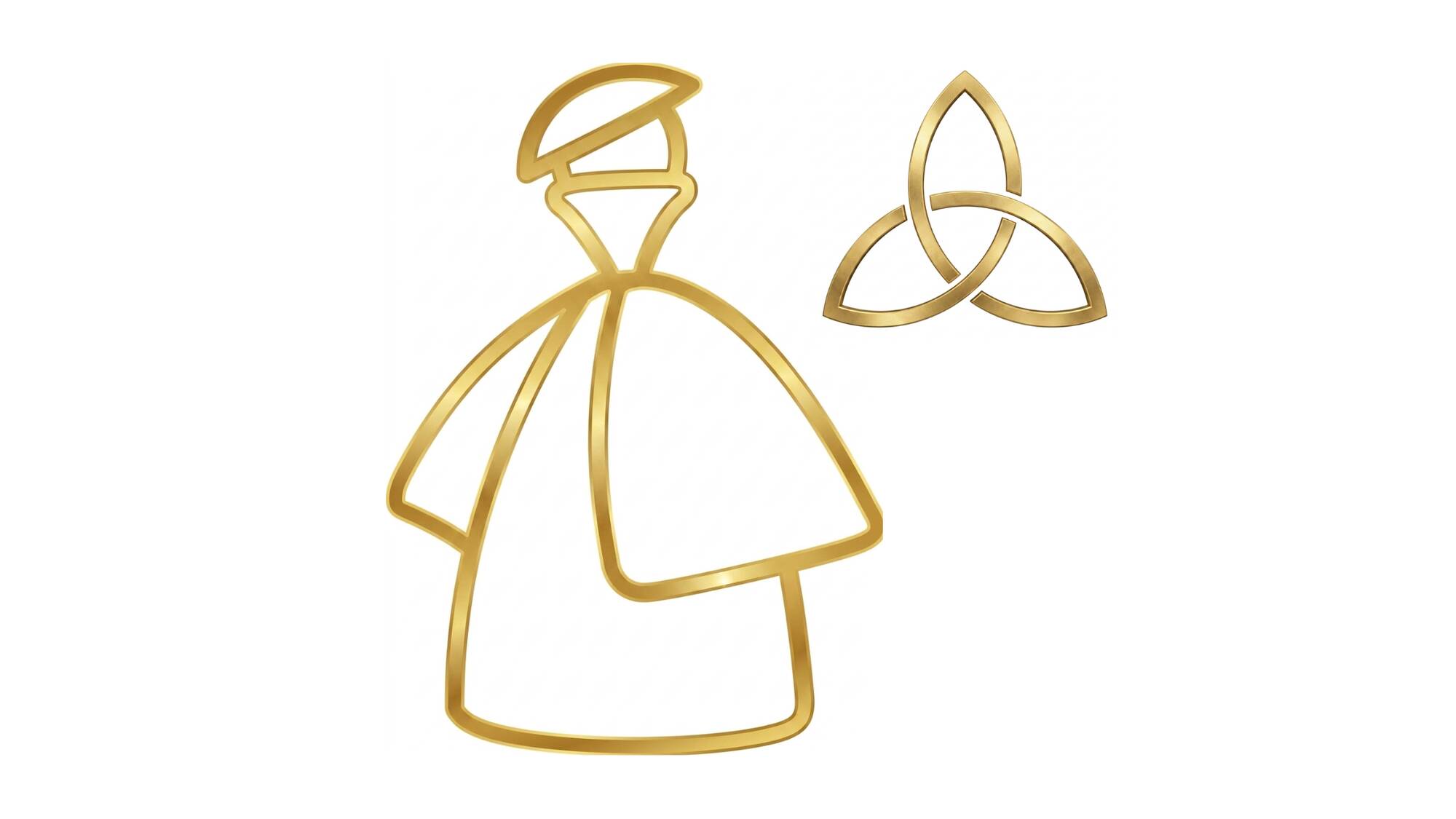 Gold Welsh Maiden hallmark and gold Triquetra hallmark